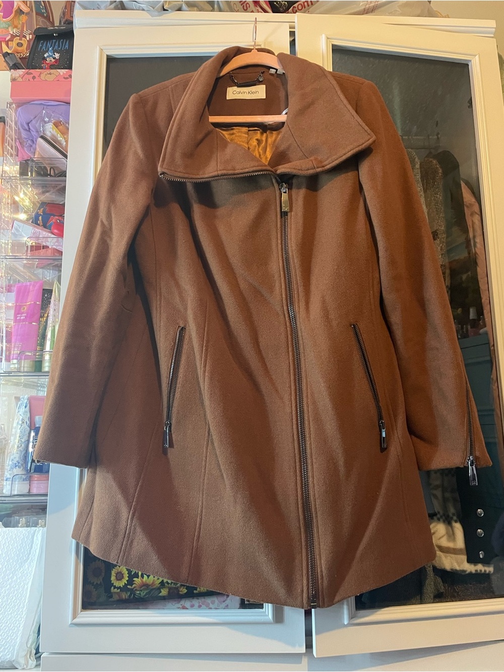 Calvin Klein Asymmetrical Zip Coat